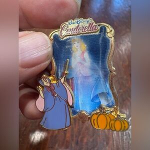 DISNEY Cinderella Fairy Godmother Lenticular “Rags to Riches” Pin